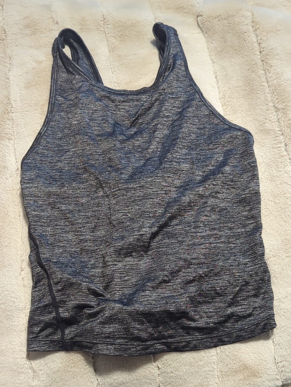 Fabletics Heathered Dark Gray Racerback Tank